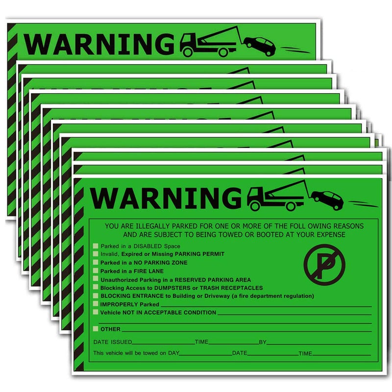 Remarkable Violation Stickers - 'You Are Illegally Parked' Warning Labels for Reserved, Handicapped, Private Parking - Hard to Remove, Super Sticky Tow Warnings 50pcs 5"X 8" - Image 1